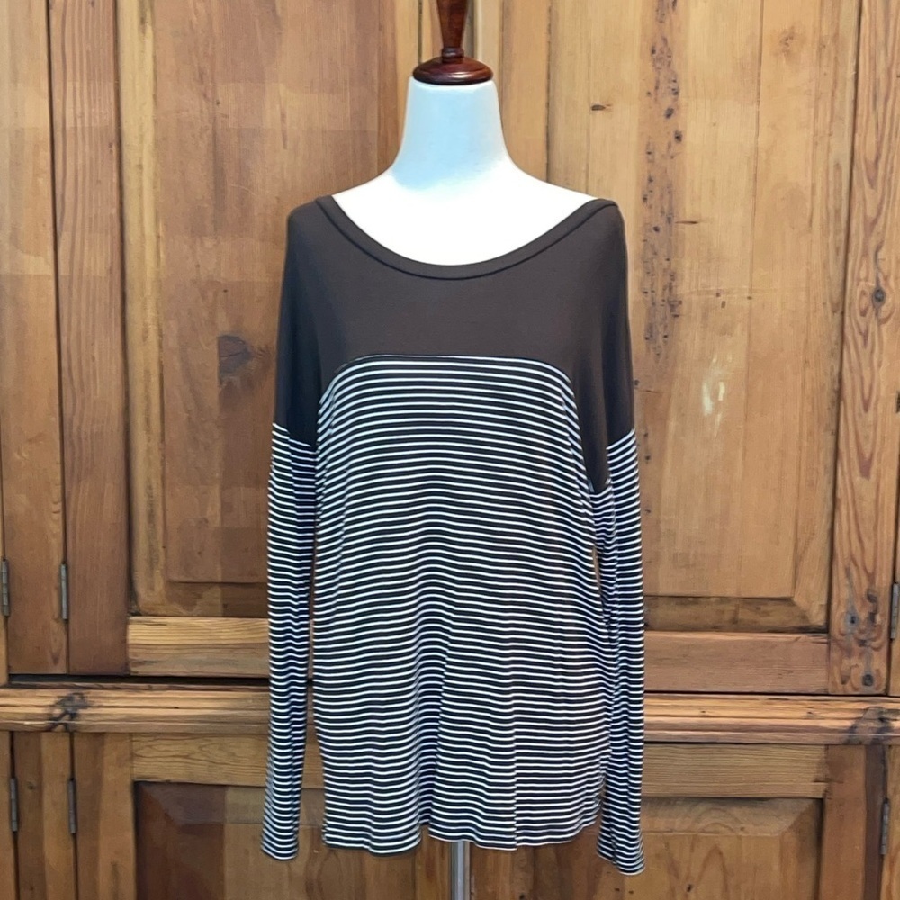 ZENANA OUTFITTERS TRENDY AUTUMNAL STRIPED TOP Sz. MD. - Picture 1 of 13